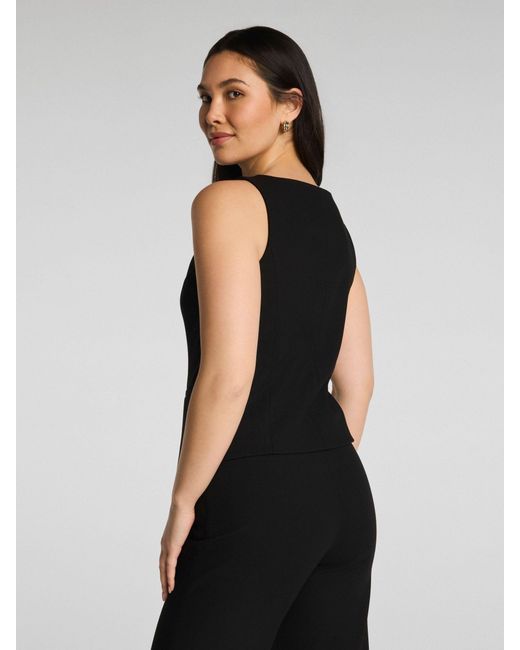 Spanx Black Wellsuited Tailored Button-Down Vest