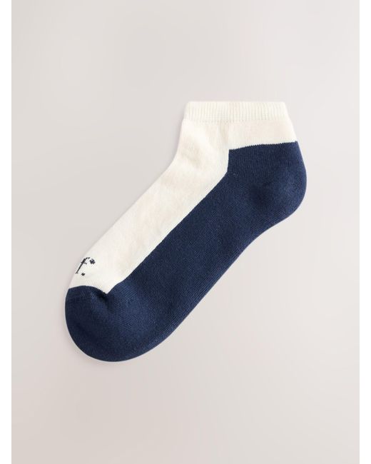 Self Blue Rust Colour Block Trainer Socks 3 Pack