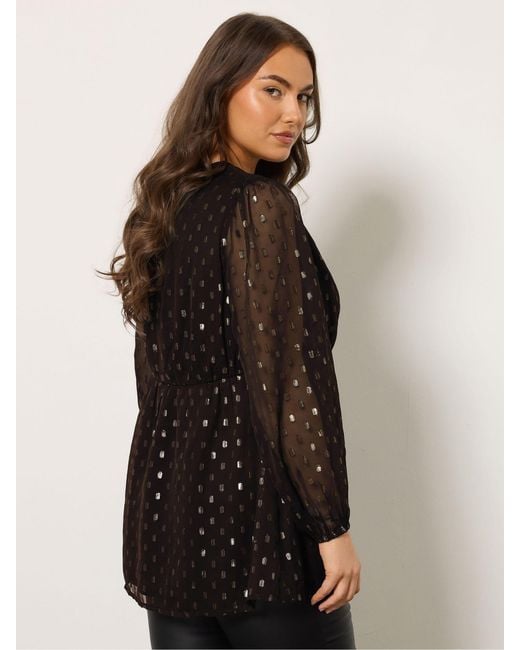 Evans Black Foil Frill Wrap Top