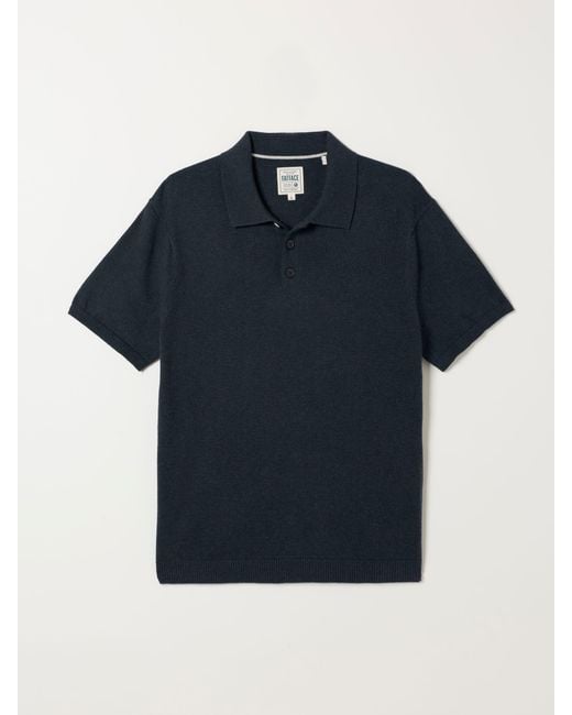FatFace Blue Fatface Rye Knitted Polo Shirt for men