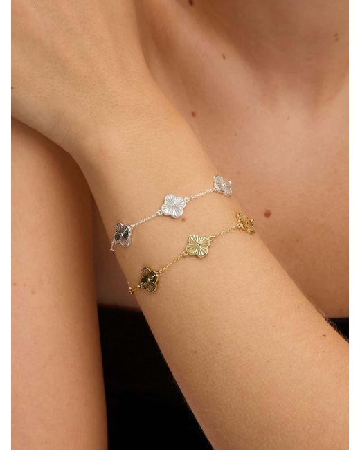 Jon Richard Natural Diamond Cut Clover Bracelet