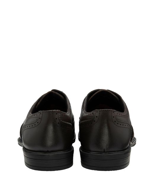 Lotus Black Leather Lace-Up Brogues for men