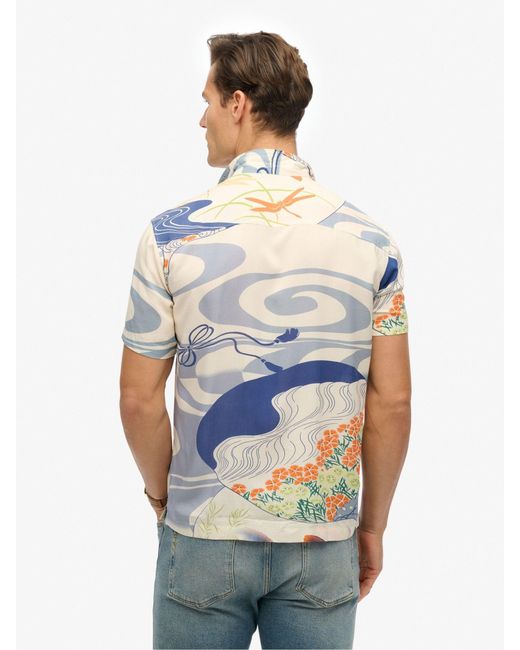 Superdry Gray The Merchant Store Hawaiian Shirt for men