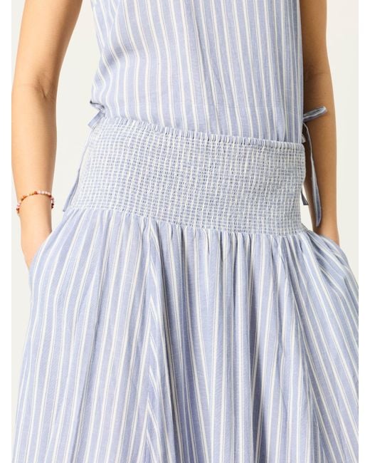 FatFace Blue Fatface Hetty Stripe Midi Skirt