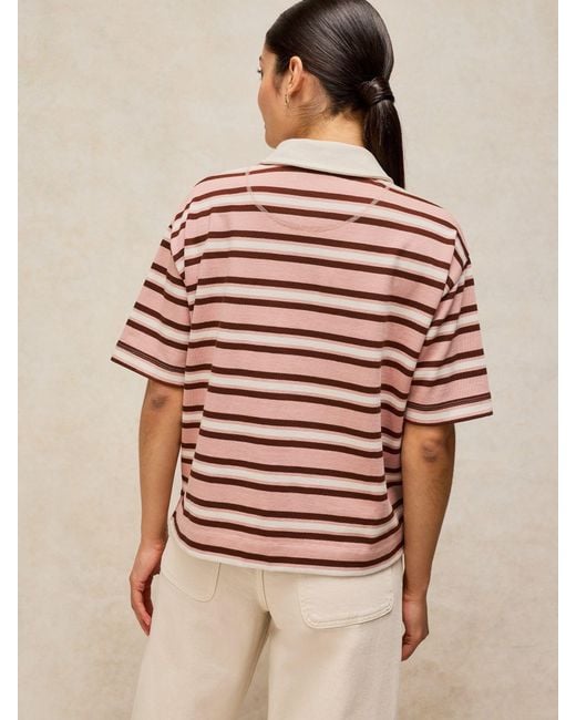 White Stuff Pink Ruby Rugby Stripe Top
