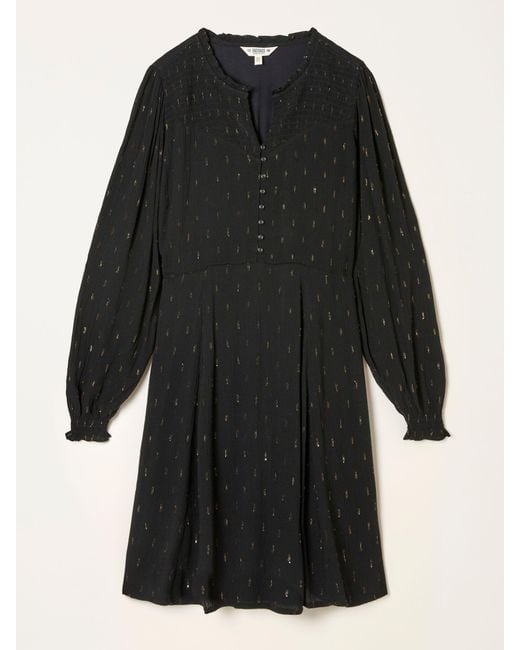 FatFace Black Fatface Jesse Metallic Mini Dress