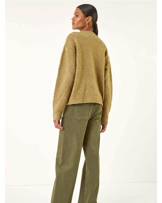 Roman Green Flower Embroidered Button Cardigan