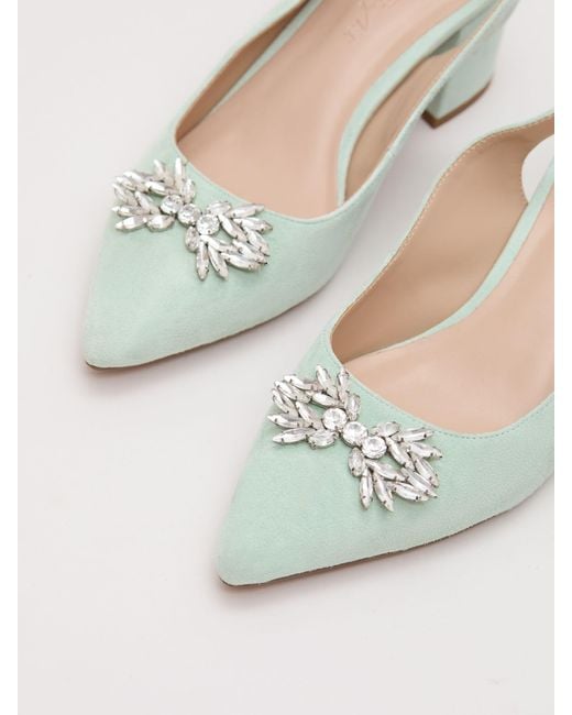 Phase Eight White Sparkle Block Heels