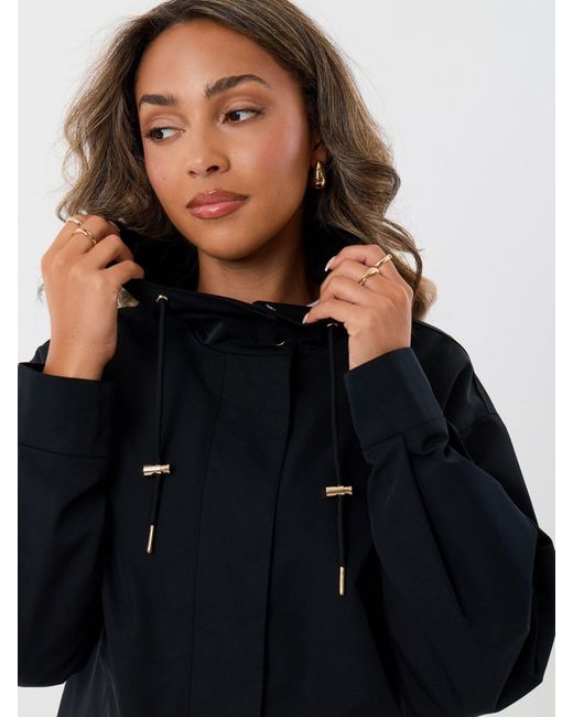 Threadbare Black Showerproof Hooded Jacket