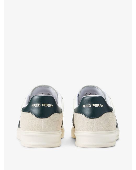 Fred Perry White Fred Perry B4 Textured Poly Suede Trainers for men
