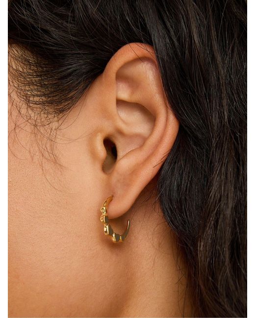 Accessorize Metallic Plated 14Ct Heart Hoop Earrings