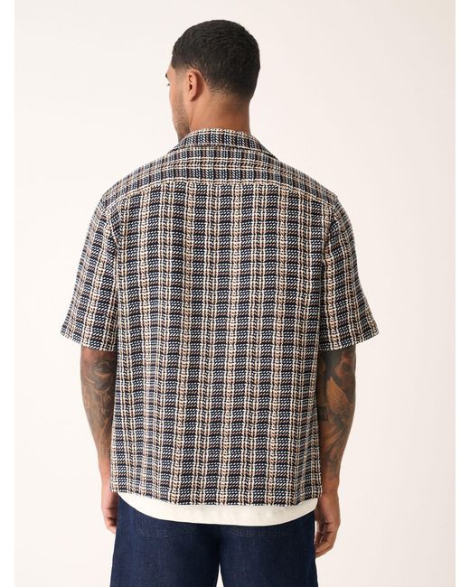 Next Gray Textured Check Short Sleeve 100% Cotton Shirt for men