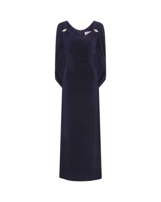 gina bacconi blue dress V Neck Gina Bacconi Blue Dress Gina Bacconi Simone Foil Print Dress, Royal