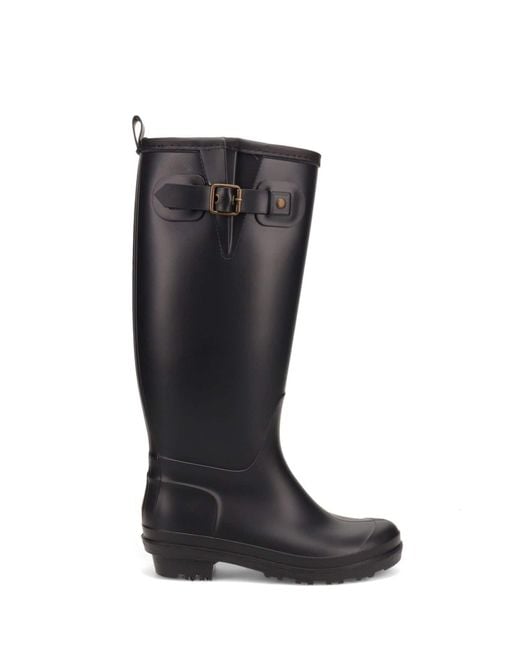 Pavers Black Warm Lined Wellingtons Boots