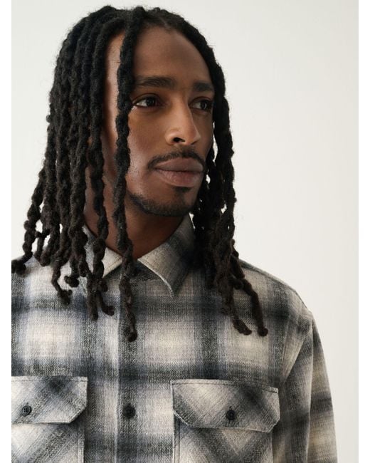 Next Gray Twin Pocket Long Sleeve Check Overshirt for men