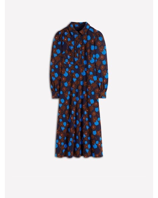 Boden Blue Pip Zip-Up Ponte Midi Dress