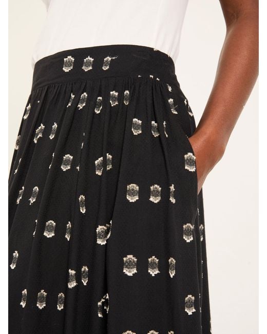 FatFace Black Fatface Willow Metallic Midi Skirt