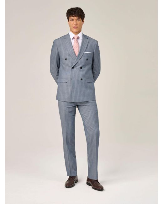 Skopes Blue Levins Double Breasted Suit Jacket for men