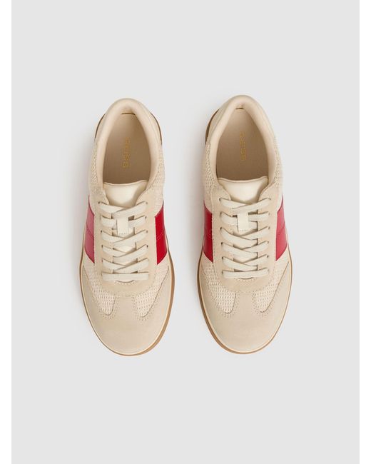 Reiss Pink Woven Low-Top Trainers
