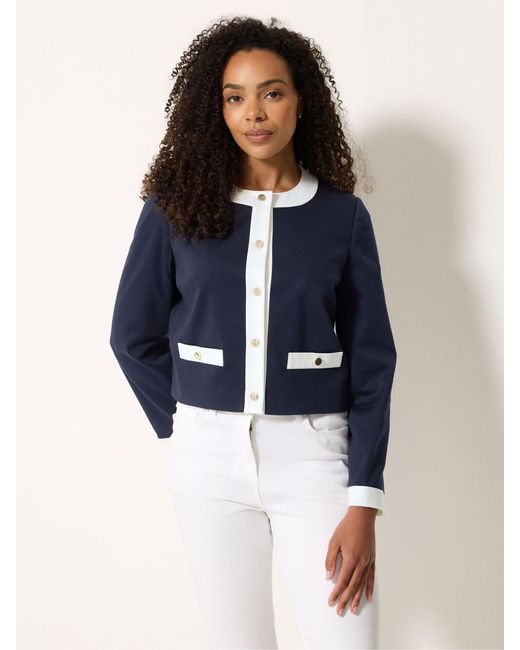 M Com Blue Colourblock Jacket