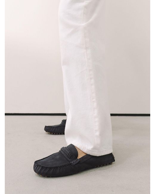 Next Blue N. Premium Whipstitch Driver Moccasins Shoes