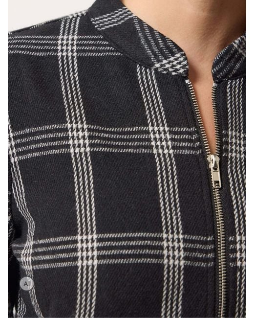 M Com Black Checked Zip Jacket
