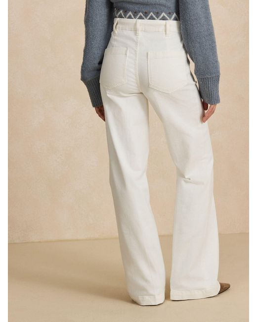 Next Blue Ecru Patch Pocket Flare Jeans