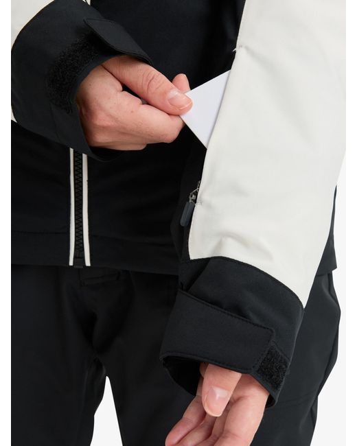 Roxy White Monochrome Free Jet Block Ski Jacket
