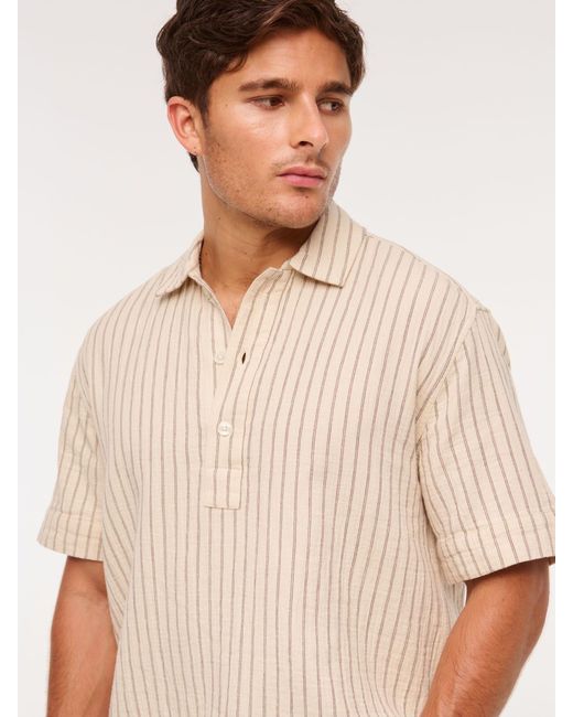 Abercrombie & Fitch Natural Short Sleeved Breezy Pop Over Shirt for men