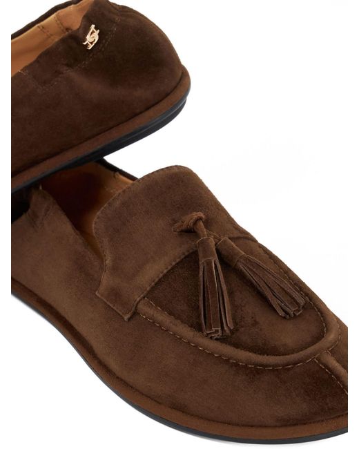 Dune Brown Leather Grounding Suede Loafers