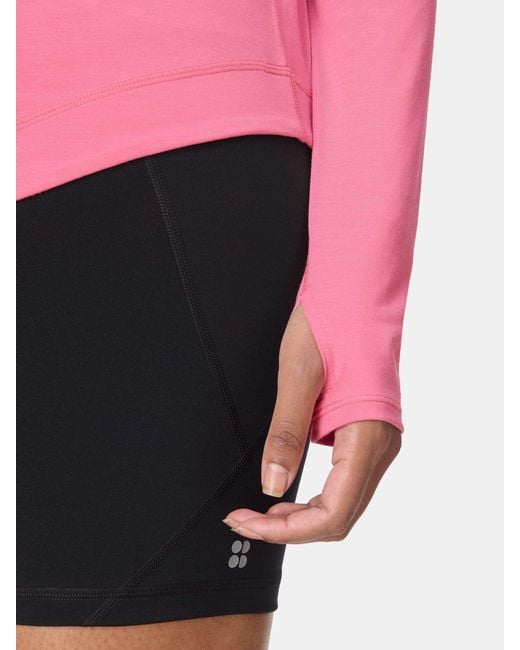 Sweaty Betty Pink Breathe Easy Mesh Long Sleeve Top