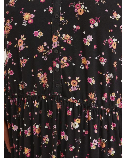 Yours Curve White Floral Print Tie Front Maxi Dress