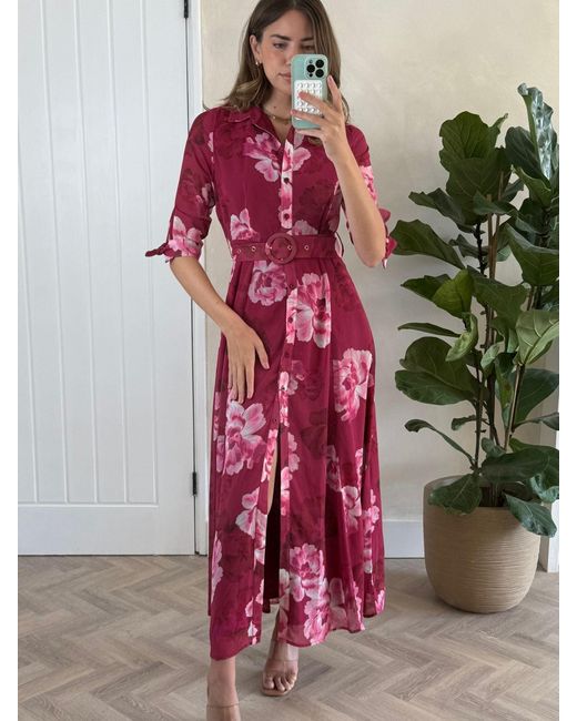 Style Cheat Multicolor Daphne Belted Shirt Dress