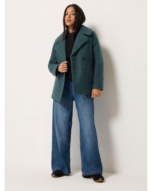M Com Green Petite Boucle Peacoat