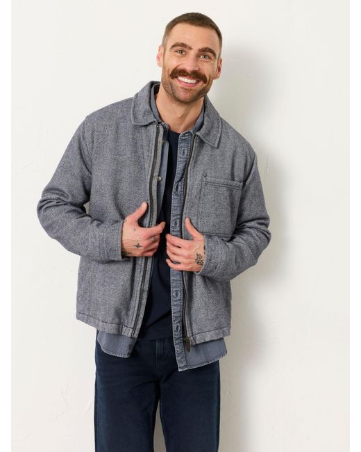 FatFace Gray Fatface Zip Through Overshirt for men