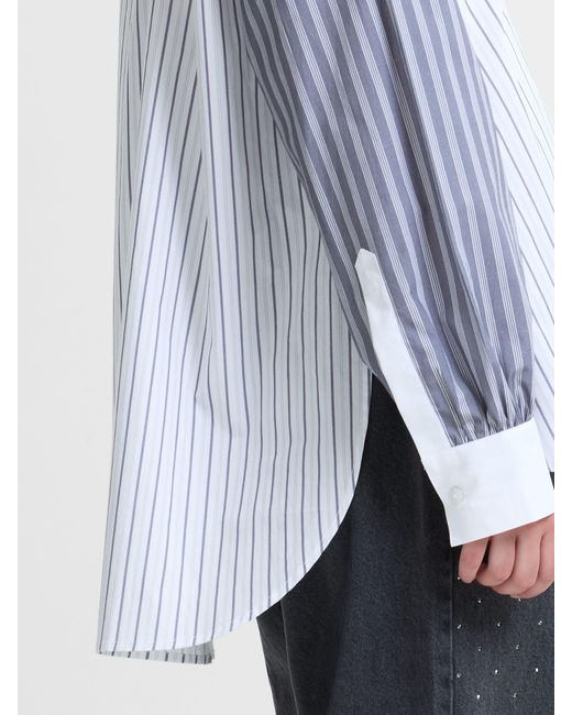 French Connection Blue Cambria Cotton Striped Shirt