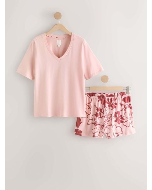 Next Pink Floral Short Pyjamas Set