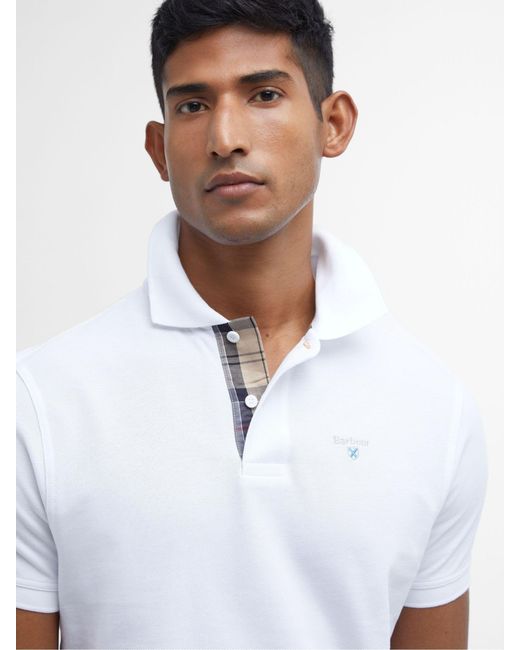 Barbour White Classic Polo Shirt for men