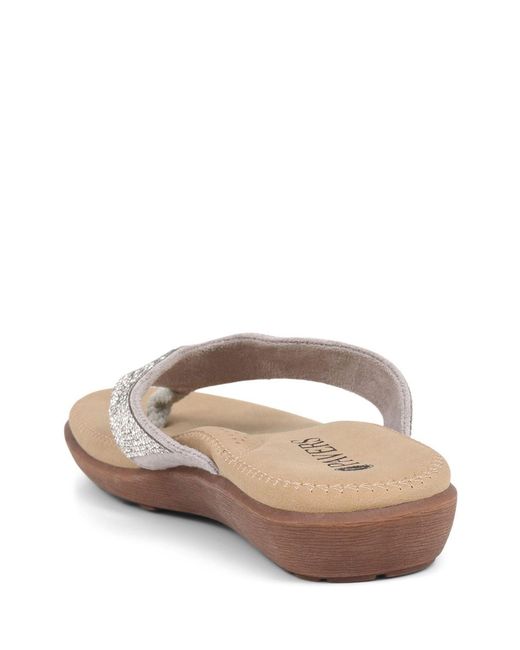 Pavers Metallic Embellished Toe Post Sandals