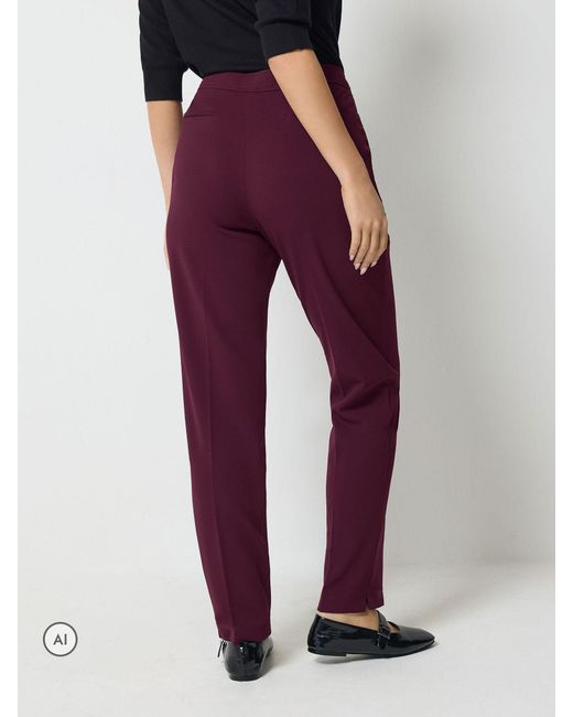 M Com Purple Smart Tapered Trousers