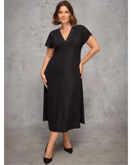 Live Unlimited Sparkle Jersey Short Sleeve Dress in Black | Lyst