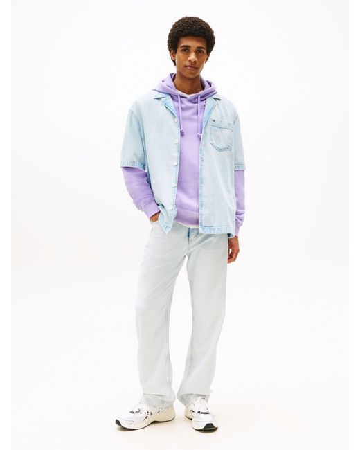 Tommy Hilfiger Blue Relaxed Fit Short Sleeve Lightweight Denim Shirt for men