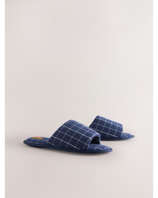 Next Blue Slim Sole Slipper Sliders for men