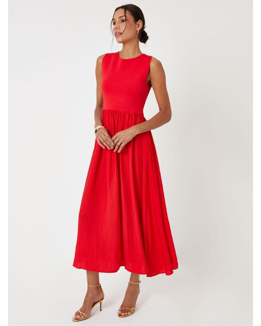 Threadbare 2-In-1 Sleeveless Knitted Vest Maxi Dress in Red | Lyst Australia