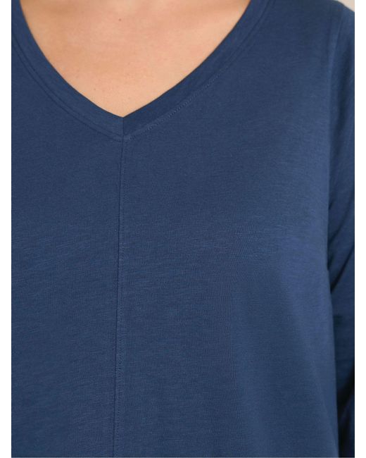 Evans Blue V-Neck Cotton Top