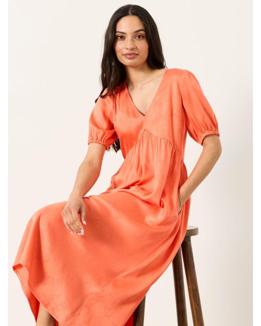 FatFace Fatface Remi Petite Textured Jaquard Midi Dress