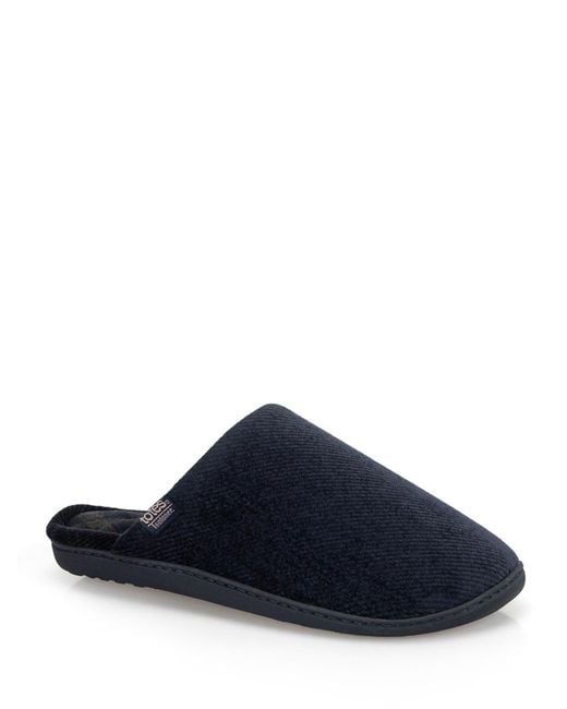 Totes Blue Soft Cord Mule Slippers for men