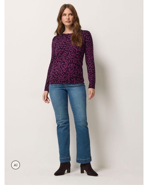 M Com Purple Animal Printed Jumper