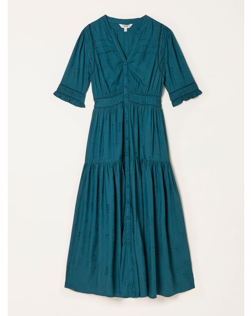 FatFace Blue Fatface Elsie Embroidered Midi Dress