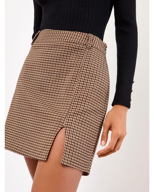 Lipsy Brown Mini Split Side Skirt